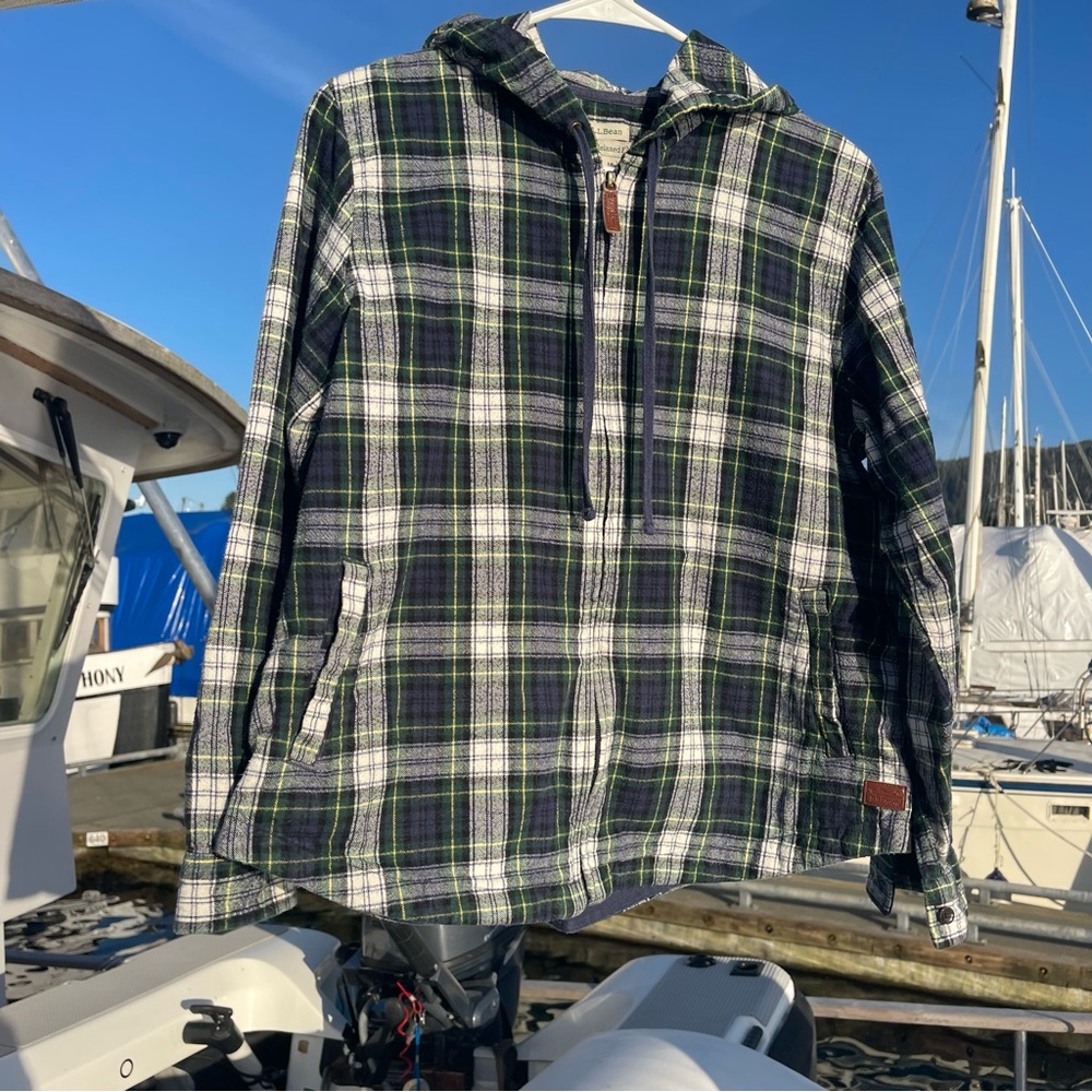 LL Bean flannel zip up hoodie